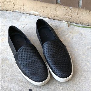 Vince black perforated sneaker slip-ons